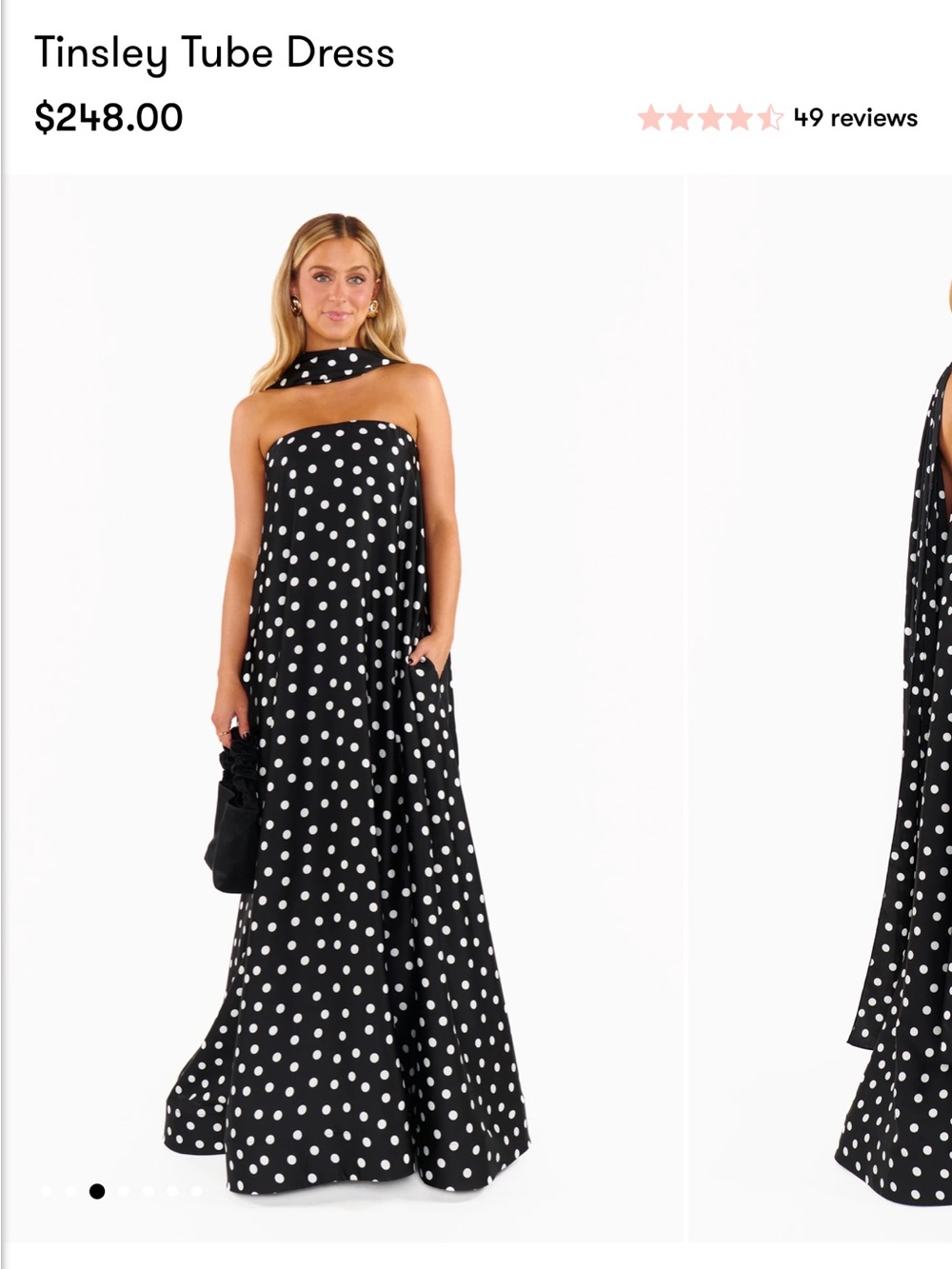 Tinsley Tube Dress by Show Me Your Mumu- Black with White Polka Dots